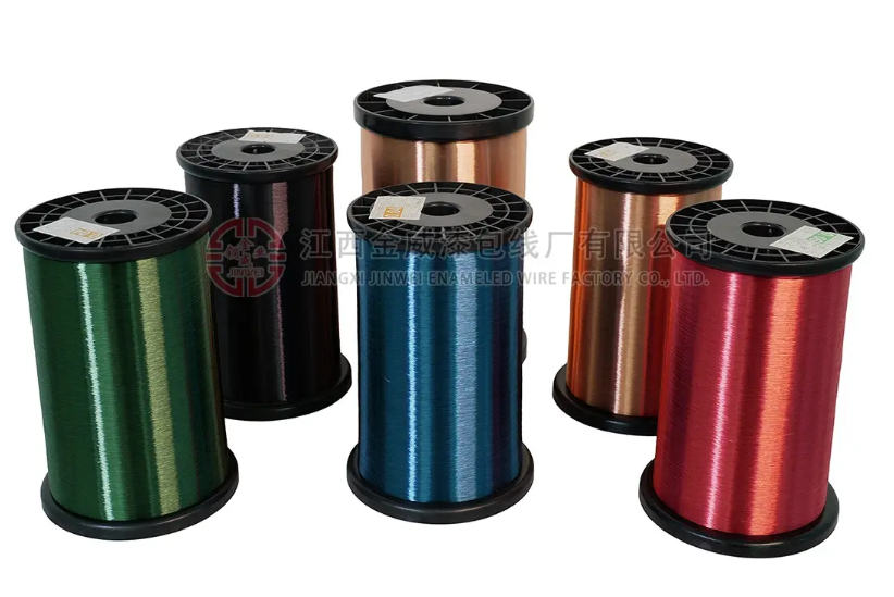 Jinwei natural and coloured enamelled copper winding wire reels
